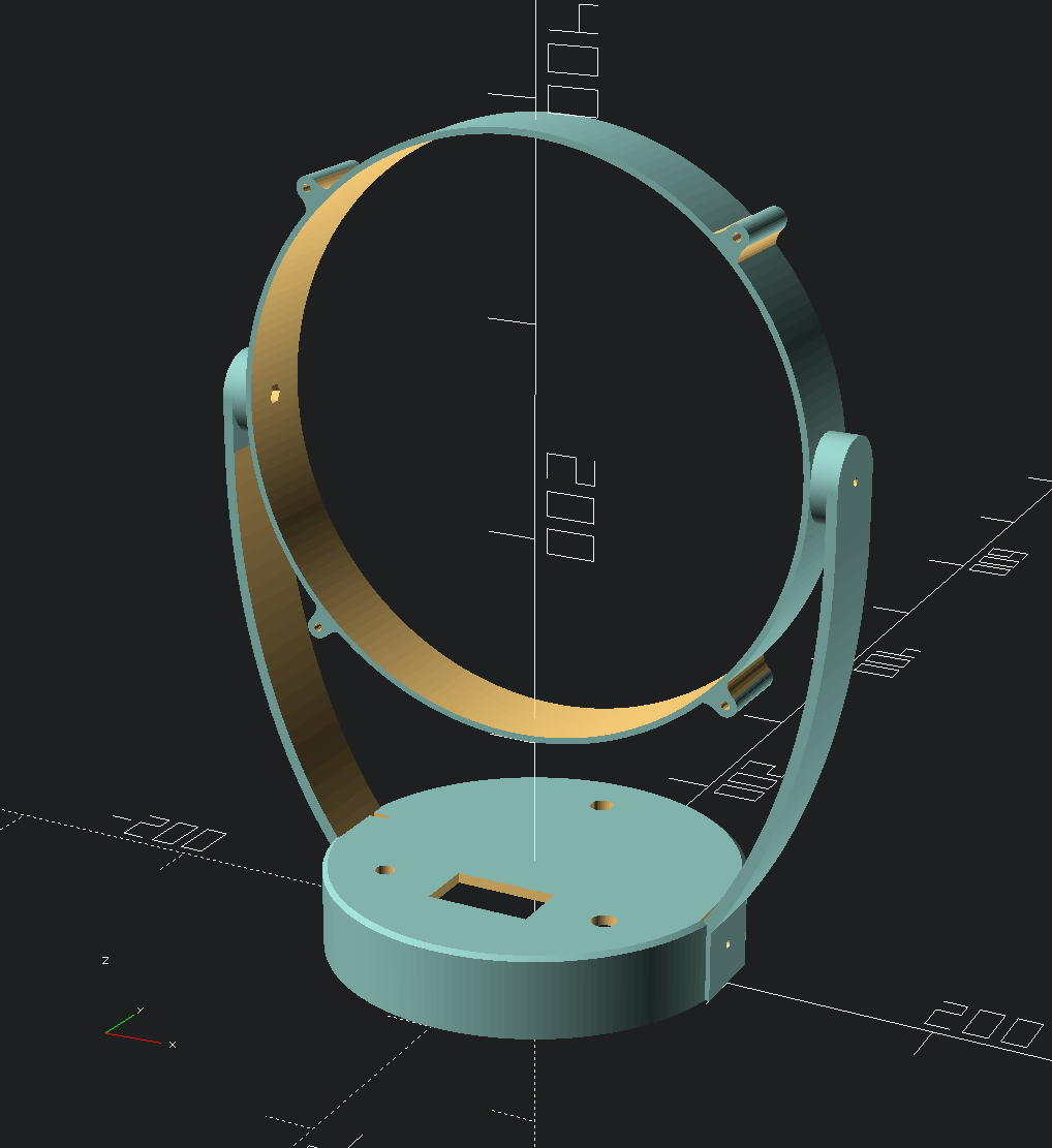 Render of the frame in OpenSCAD.